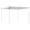 Cobertura de pérgola Outsunny 2,5x2,55 m Telhado retráctil de substituição para guarda-sol com sombra Dossel para gazebo de jardim com 10 orifícios de drenagem Creme