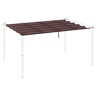 Outsunny Telhado de Pérgola 3,5x2,6 m, Teto de Substituição Retrátil para Estrutura de Pérgola 4x3 m, UV30+, Cobertura de Tecido Apenas para Jardim com 10 Orifícios de Drenagem, Castanho