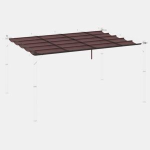 Outsunny Telhado de Pérgola 3,5x2,6 m, Teto de Substituição Retrátil para Estrutura de Pérgola 4x3 m, UV30+, Cobertura de Tecido Apenas para Jardim com 10 Orifícios de Drenagem, Castanho