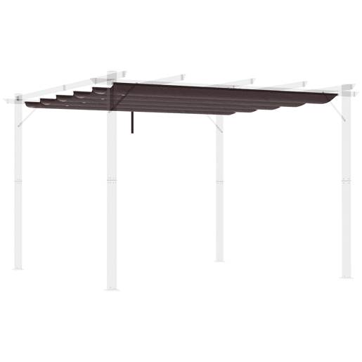 Cobertura de pérgola Outsunny 2,5x2,55 m Telhado de substituição retráctil para guarda-sol Cobertura de tecido para gazebo de jardim com 10 orifícios de drenagem Castanho Cobertura de pérgola Outsunny 2,5x2,55 m Telhado de substituição retráctil para guarda-sol Cobertura de tecido para gazebo de jardim com 10 orifícios de drenagem Castanho