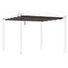 Cobertura de pérgola Outsunny 2,5x2,55 m Telhado de substituição retráctil para guarda-sol Cobertura de tecido para gazebo de jardim com 10 orifícios de drenagem Castanho