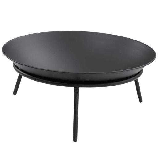 Outsunny Braseiro de Exterior Braseiro de Metal com Atiçador para Varanda Campismo Ar Livre Ø47x21 cm Preto