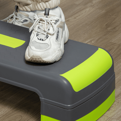 HOMCOM Plataforma Step Fitness Step de Aeróbico com Altura Ajustável de 101520cm Plataforma de Exercício em Casa Ginásio Oficina Carga 150kg 78x28x20cm Verde e Cinza