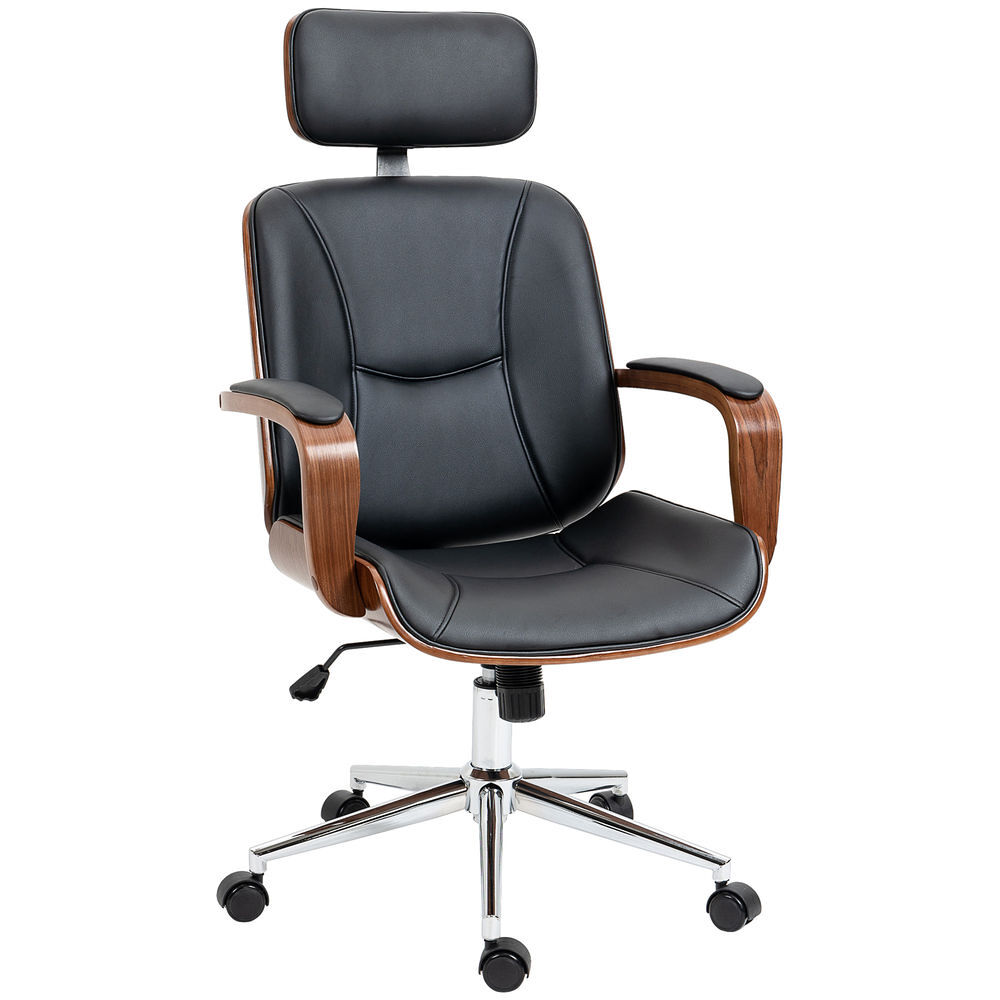 Silla de Oficina PU, Espuma, Acero, Madera de Álamo Vinsetto