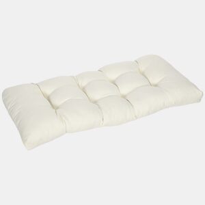 Outsunny Almofada para Bancos de 2 Lugares 110x48x8cm Almofada Retangular para Interiores e Exteriores Lavável com Costura Elegante e Confortável para Bancos Sofás Creme