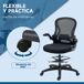 Silla de escritorio Vinsetto giratoria con soporte lumbar + reposapiés + reposabrazos negro 102-122x59x65 cm Silla de escritorio Vinsetto giratoria con soporte lumbar + reposapiés + reposabrazos negro 102-122x59x65 cm Negro