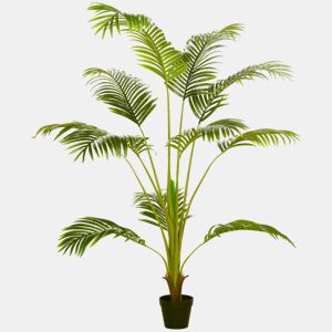 HOMCOM Palmeira Areca Artificial 170cm Planta Artificial com 11 Folhas Realistas e Vaso de Plástico Decoração para Interior e Exterior para Sala de Estar Escritório Ø15x170 cm Verde