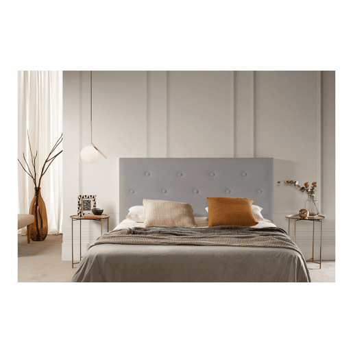 Cabeceira Estofada VICTORIA Pele Sintética 190x115x12 cm - Prata - Moonia