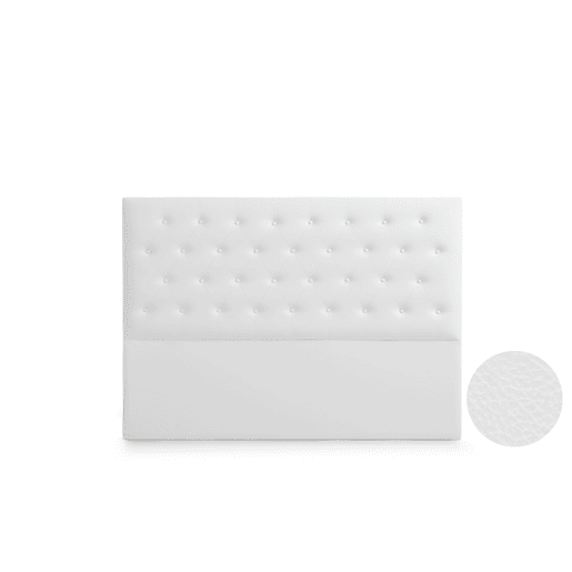 Cabeceira Estofada FERRARA Pele Sintética 210x120x8 cm - BRANCO - Moonia