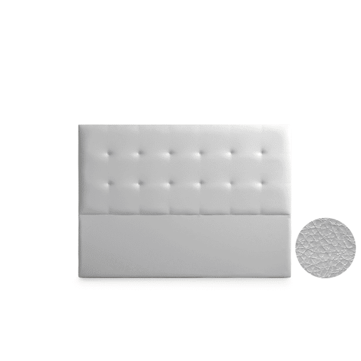 Cabeceira Estofada ASTORIA Pele Sintética 210x120x8 cm - Prata - Moonia