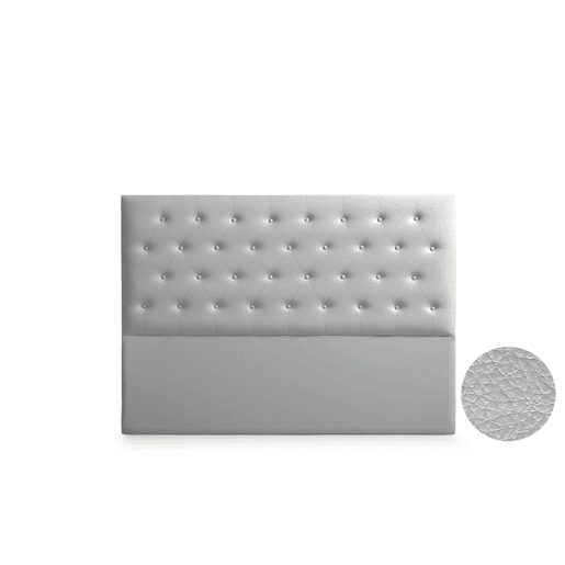 Cabeceira Estofada FERRARA Pele Sintética 145x120x8 cm - Prata - Moonia