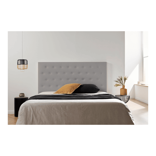 Cabeceira Estofada FERRARA Pele Sintética 90x120x8 cm - Prata - Moonia