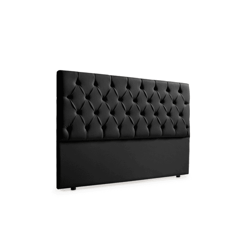 Cabeceira Estofada CAPRI Pele Sintética 210x120x12 cm - PRETO - Moonia