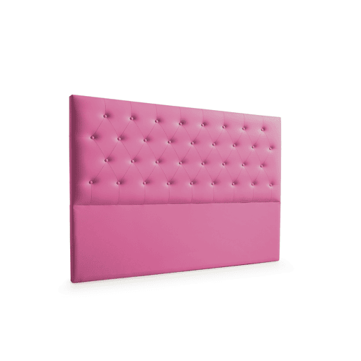 Cabeceira Estofada FERRARA Pele Sintética 130x120x8 cm - ROSA - Moonia