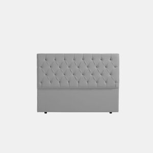 Cabeceira Estofada CAPRI Pele Sintética 100x120x12 cm - Prata - Moonia