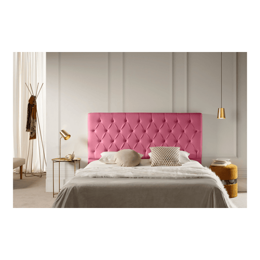 Cabeceira Estofada CAPRI Pele Sintética 90x120x12 cm - ROSA - Moonia