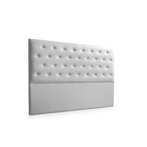 Cabeceira Estofada FERRARA Pele Sintética 115x120x8 cm - Prata - Moonia