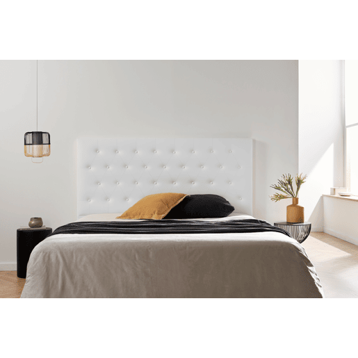 Cabeceira Estofada FERRARA Pele Sintética 100x120x8 cm - BRANCO - Moonia