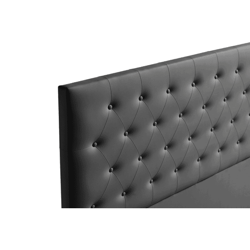 Cabeceira Estofada FERRARA Pele Sintética 190x120x8 cm - PRETO - Moonia