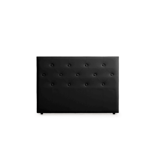 Cabeceira Estofada VICTORIA Pele Sintética 220x115x12 cm - PRETO - Moonia