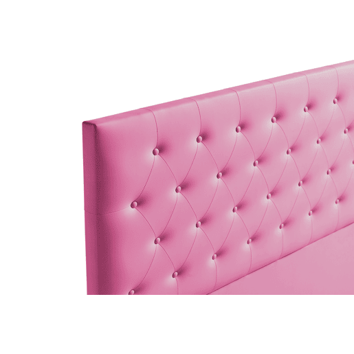 Cabeceira Estofada FERRARA Pele Sintética 115x120x8 cm - ROSA - Moonia