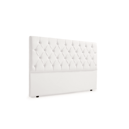 Cabeceira Estofada CAPRI Pele Sintética 145x120x12 cm - BRANCO - Moonia