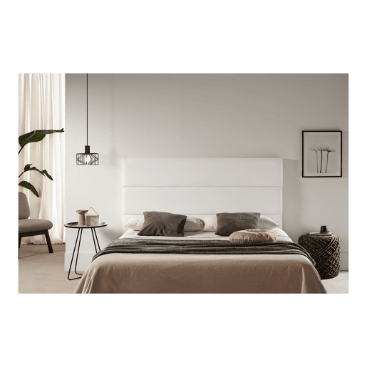 Cabeceira Estofada GENOVA Pele Sintética 130x120x8 cm - BEGE - Moonia