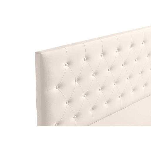 Cabeceira Estofada FERRARA Pele Sintética 115x120x8 cm - BEGE - Moonia