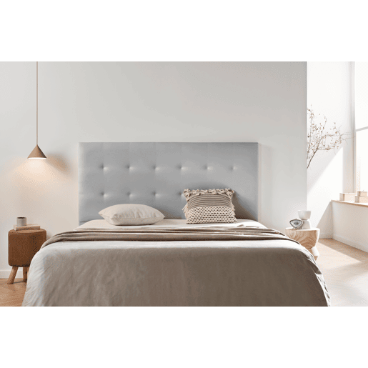 Cabeceira Estofada ASTORIA Pele Sintética 220x120x8 cm - Prata - Moonia