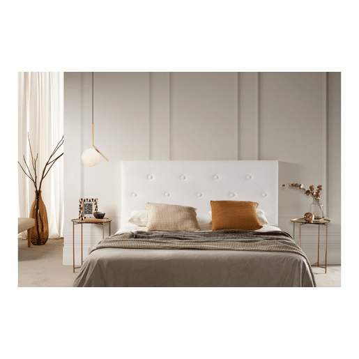 Cabeceira Estofada VICTORIA Pele Sintética 190x115x12 cm - BRANCO - Moonia