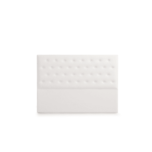Cabeceira Estofada FERRARA Pele Sintética 145x120x8 cm - BRANCO - Moonia
