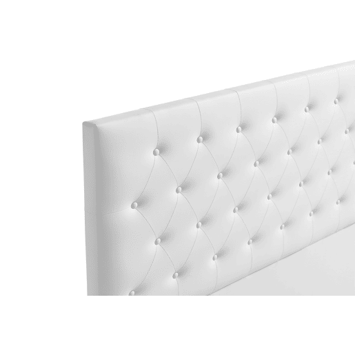 Cabeceira Estofada FERRARA Pele Sintética 145x120x8 cm - BRANCO - Moonia