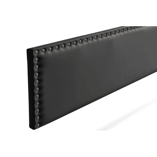 Cabeceira Estofada MODENA Pele Sintética 220x55x8 cm - PRETO - Moonia
