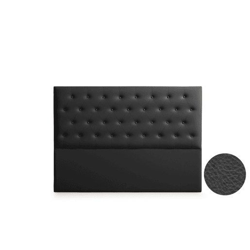 Cabeceira Estofada FERRARA Pele Sintética 100x120x8 cm - PRETO - Moonia