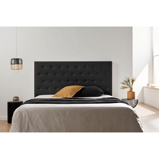 Cabeceira Estofada FERRARA Pele Sintética 100x120x8 cm - PRETO - Moonia