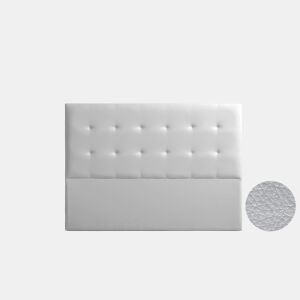 Cabeceira Estofada ASTORIA Pele Sintética 130x120x8 cm - Prata - Moonia