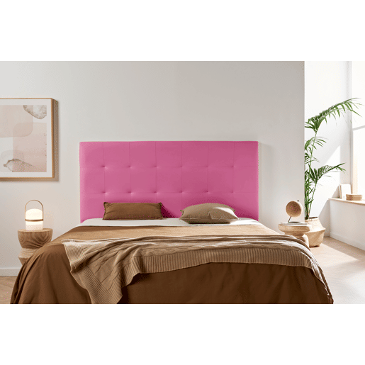 Cabeceira Estofada ATENEA Pele Sintética 130x120x8 cm - ROSA - Moonia