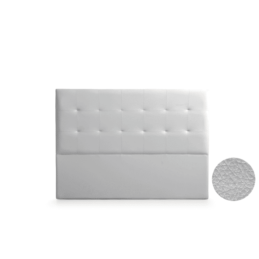 Cabeceira Estofada ATENEA Pele Sintética 170x120x8 cm - Prata - Moonia