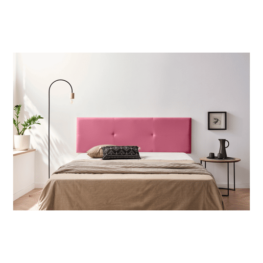 Cabeceira Estofada ALMA Pele Sintética 190x50x5 cm - ROSA - Moonia