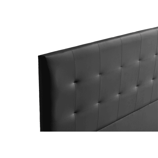 Cabeceira Estofada ATENEA Pele Sintética 115x120x8 cm - PRETO - Moonia