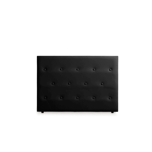 Cabeceira Estofada VENICE Pele Sintética 190x115x12 cm - PRETO - Moonia