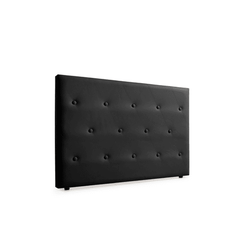 Cabeceira Estofada VENICE Pele Sintética 190x115x12 cm - PRETO - Moonia