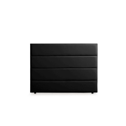 Cabeceira Estofada GENOVA Pele Sintética 190x120x8 cm - PRETO - Moonia