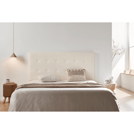 Cabeceira Estofada ASTORIA Pele Sintética 115x120x8 cm - BEGE - Moonia