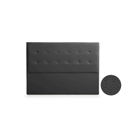 Cabeceira Estofada ATENEA Pele Sintética 145x120x8 cm - PRETO - Moonia