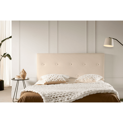 Cabeceira Estofada VENICE Pele Sintética 210x115x12 cm - BEGE - Moonia