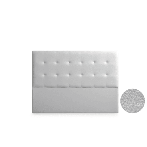 Cabeceira Estofada ASTORIA Pele Sintética 145x120x8 cm - Prata - Moonia