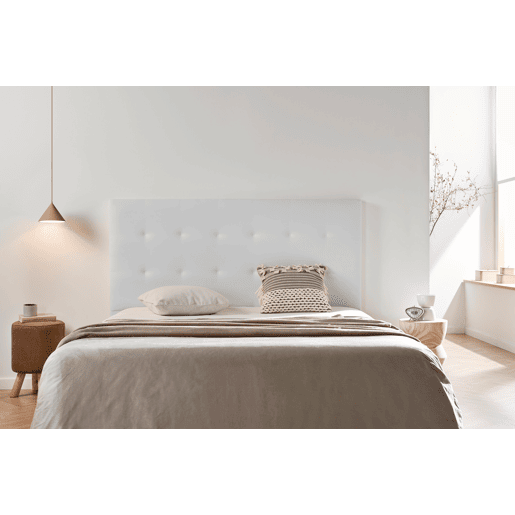 Cabeceira Estofada ASTORIA Pele Sintética 210x120x8 cm - BRANCO - Moonia