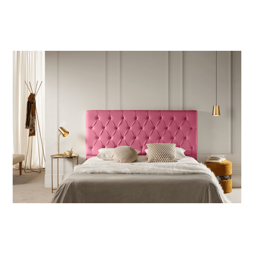 Cabeceira Estofada CAPRI Pele Sintética 130x120x12 cm - ROSA - Moonia
