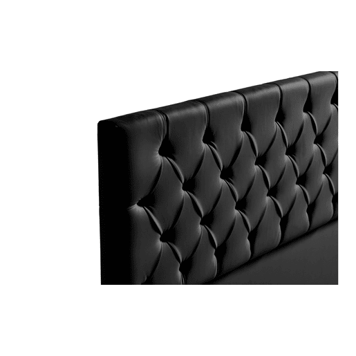 Cabeceira Estofada CAPRI Pele Sintética 190x120x12 cm - PRETO - Moonia